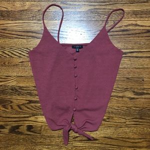 Coral Dynamite camisole with buttons and tie